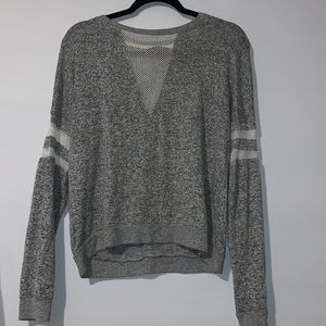 Inspired Hearts long sleeve mesh cut out top